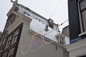 Image showing Christmas Street Lighting in Amsterdam
