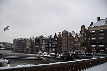 Image showing Amsterdam in snow