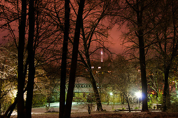 Image showing Snowy park in winter