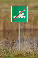 Image showing No swimming sign