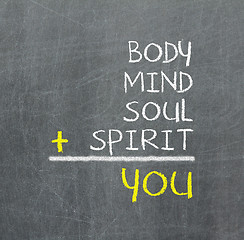 Image showing You, body, mind, soul, spirit - a simple mind map