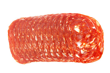 Image showing slices of chorizo