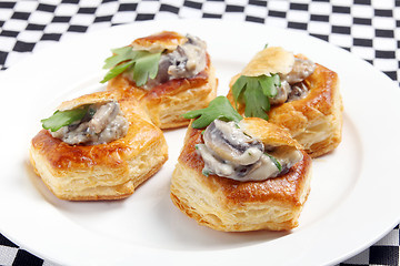 Image showing Vol au vents on a plate