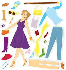 Image showing Clothes and girl sticker 