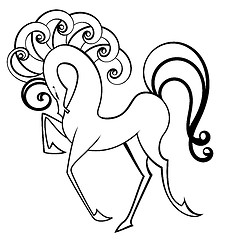 Image showing Black and white swirl horse 