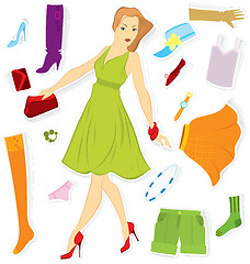 Image showing Clothes sticker and girl 