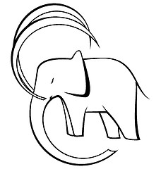 Image showing Black and white elephant 