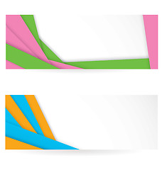 Image showing Shiny colorful striped banners 