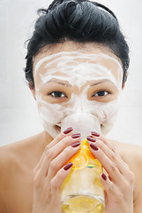 Image showing Beauty mask and juice