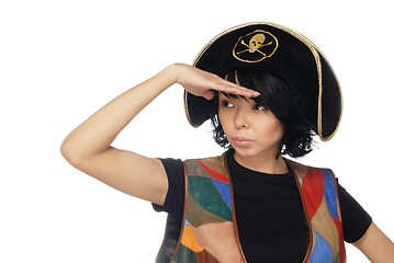 Image showing Observant piratic captain