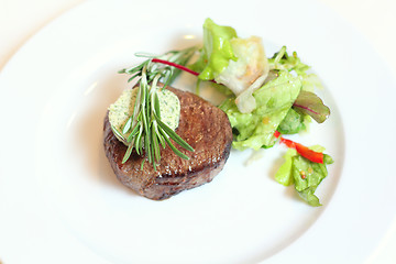 Image showing Roasted steak on the plate