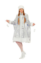 Image showing Playful beautiful Snow Maiden