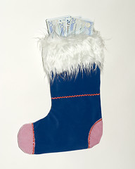 Image showing Christmas sock with euros 