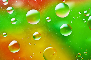 Image showing oil-drops floating  in water