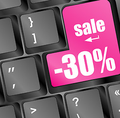 Image showing Shopping on-line , red key sale on keyboard