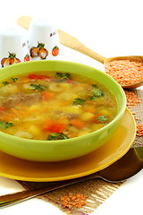 Image showing Soup with chicken giblets.