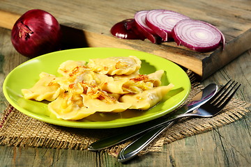 Image showing Dumplings stuffed with cabbage.