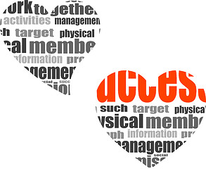 Image showing business concept. social and information word collage set in heart shape