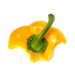 Image showing Eaten paprika with bite