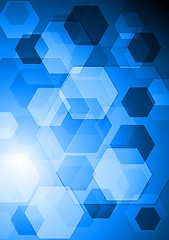 Image showing Bright blue hi-tech background