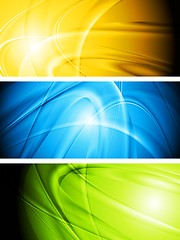 Image showing Abstract glowing banners collection