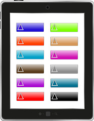 Image showing Tablet PC with abstract background and icons