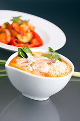 Image showing Bowl of Thai Shrimp Soup