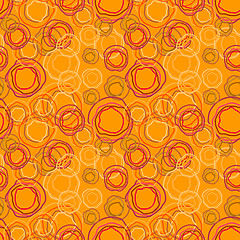 Image showing Seamless pattern - rings on an orange background