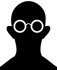 Image showing Silhouette of person with eyeglasses
