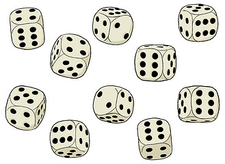 Image showing Set of dices on a white background