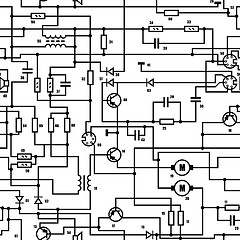 Image showing Electronic black and white diagram - seamless texture