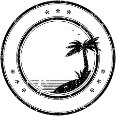 Image showing Rubber stamp with tropical palm tree