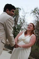 Image showing Happy bride and groom