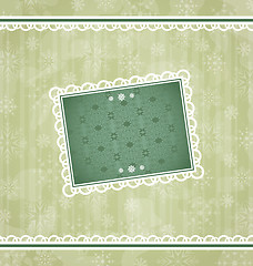 Image showing Christmas vintage frame, ornamental design elements