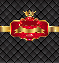 Image showing Vintage golden emblem with royal crown