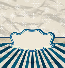 Image showing Retro vintage celebration card with snowflakes