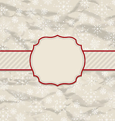 Image showing Old vintage invitation with snowflakes