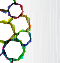 Image showing Abstract set colorful hexagons background
