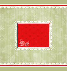 Image showing Christmas retro card, ornamental design elements