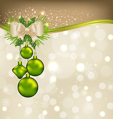 Image showing Holiday background with Christmas balls