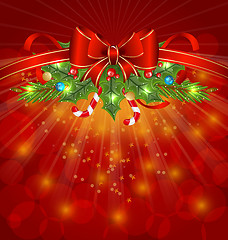 Image showing Christmas glowing packing, ornamental design elements