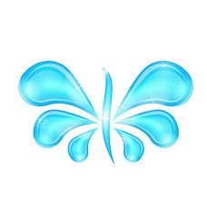 Image showing Abstract butterfly stylized water splash drops