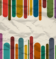 Image showing Old striped template, colorful vintage background