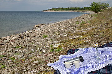 Image showing Coffe break at coast