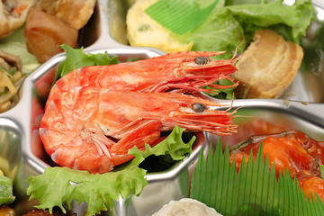 Image showing Shrimp tray detail