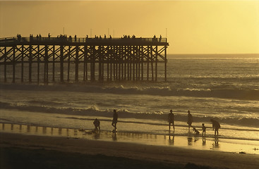 Image showing Pier at sunset