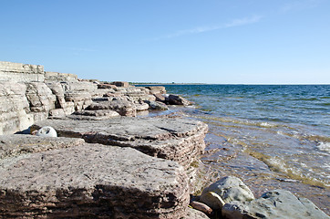 Image showing Flat rock coastline