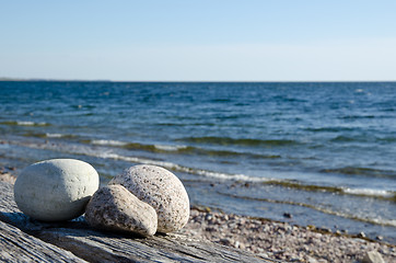 Image showing Stones at coastline