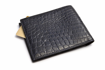 Image showing Black wallet with Credit card