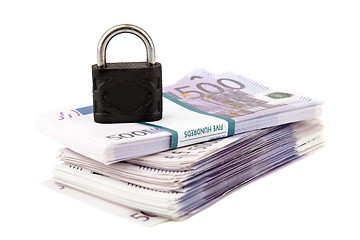 Image showing Euros and padlock